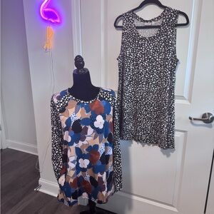 LOGO Twin set. Floral Mixed-Print Top with matching ruffle tank. Never worn. L.